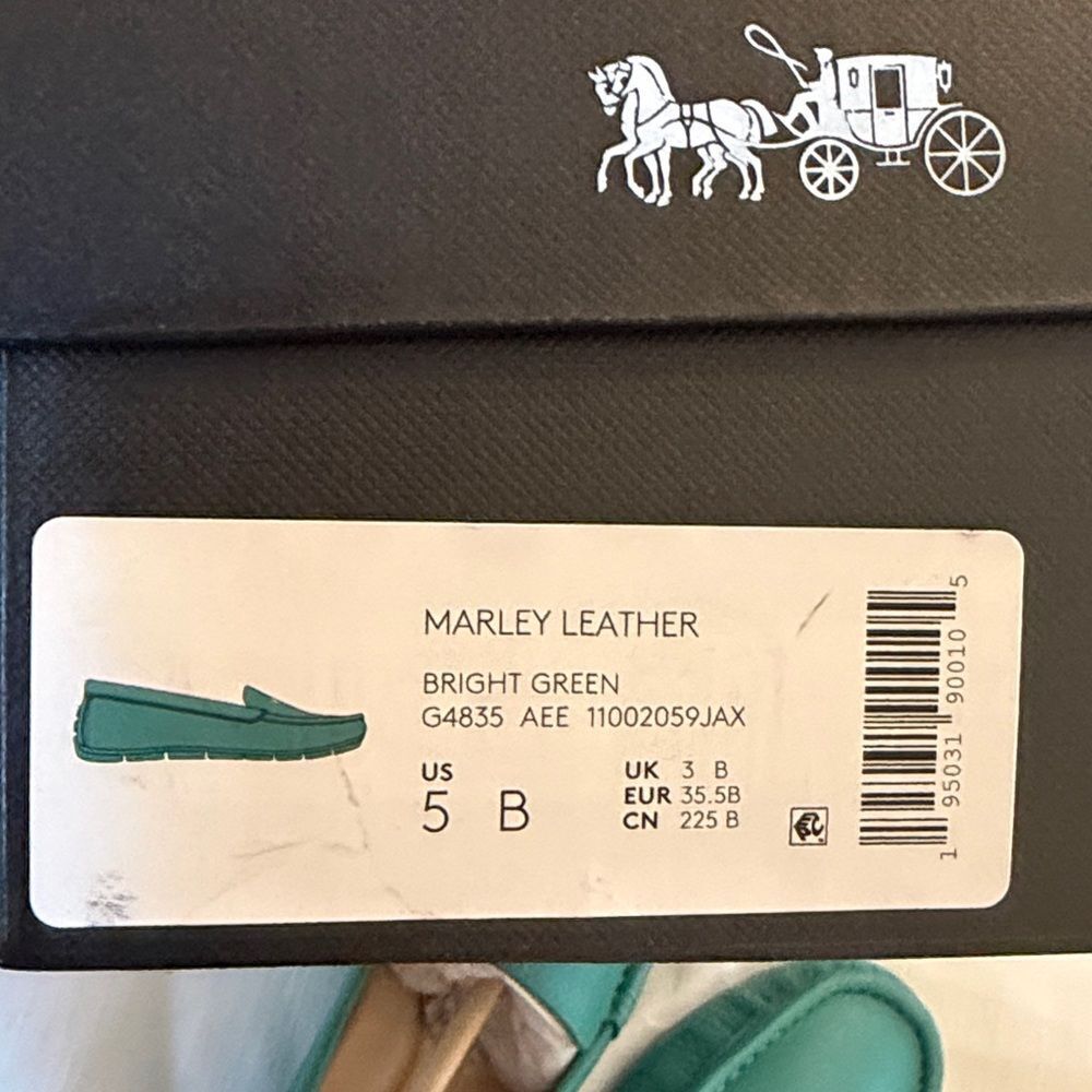 Coach Women's Teal Leather Loafers - Picture 8 of 10